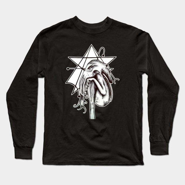 Cthulhu black and white Long Sleeve T-Shirt by CuddlyChimera